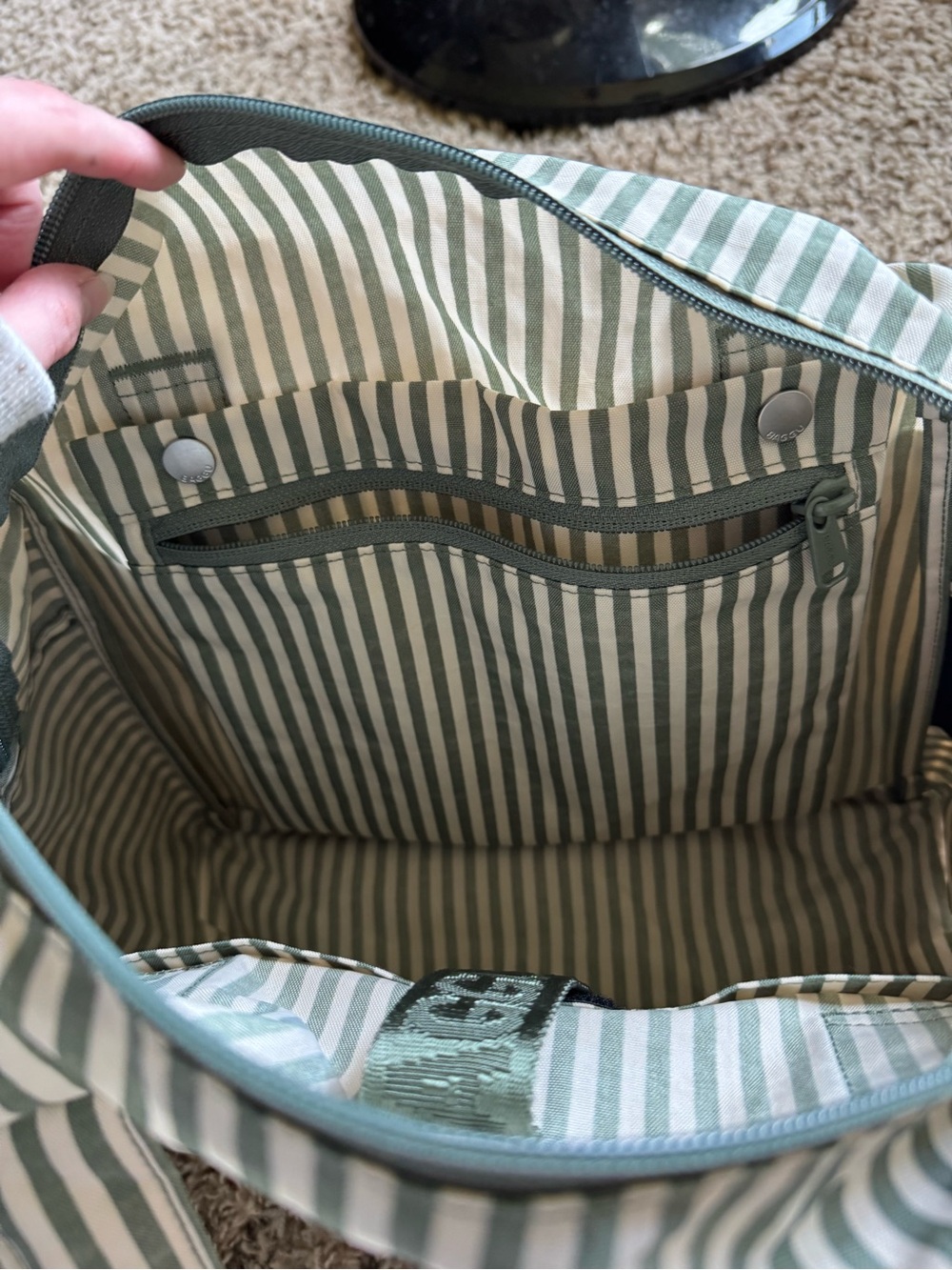 BAGGU Everyday Cloud Bag Sage Stripe - Picture 3 of 4